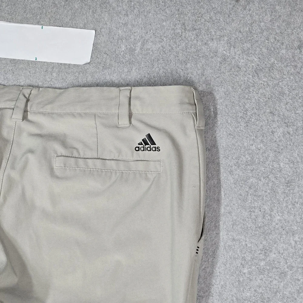 Adidas Men Pants 34X30 Beige Chino Golf Pants Logo 29